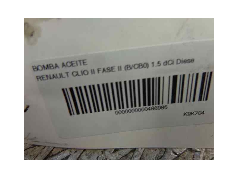 Recambio de bomba aceite para renault clio ii fase ii (b/cb0) 1.5 dci diesel referencia OEM IAM   