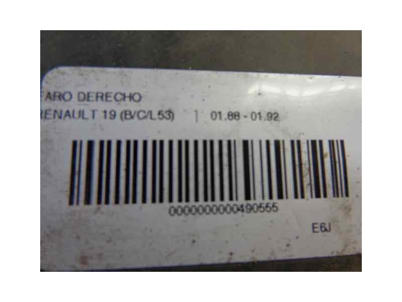 Recambio de faro derecho para renault 19 (b/c/l53) referencia OEM IAM   
