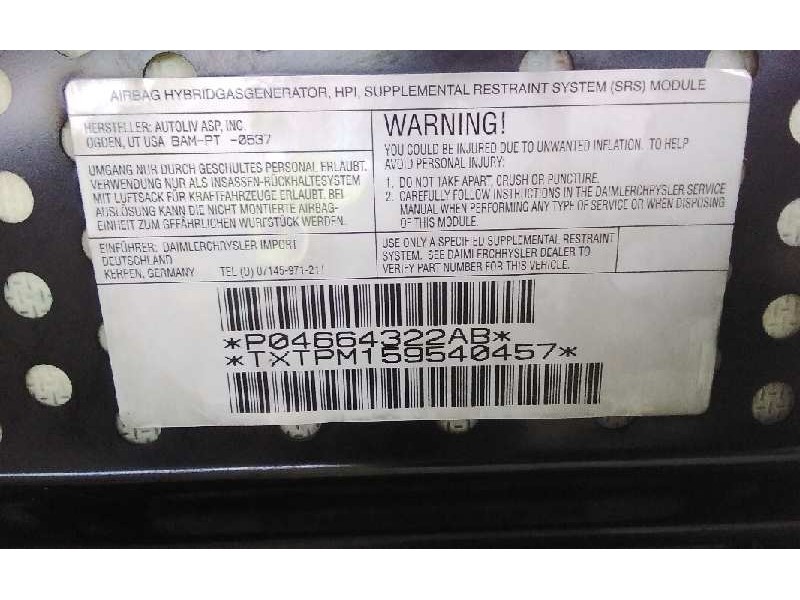Recambio de airbag delantero derecho para chrysler pt cruiser (pt) 2.2 crd catwalk classic referencia OEM IAM P04664322AB  