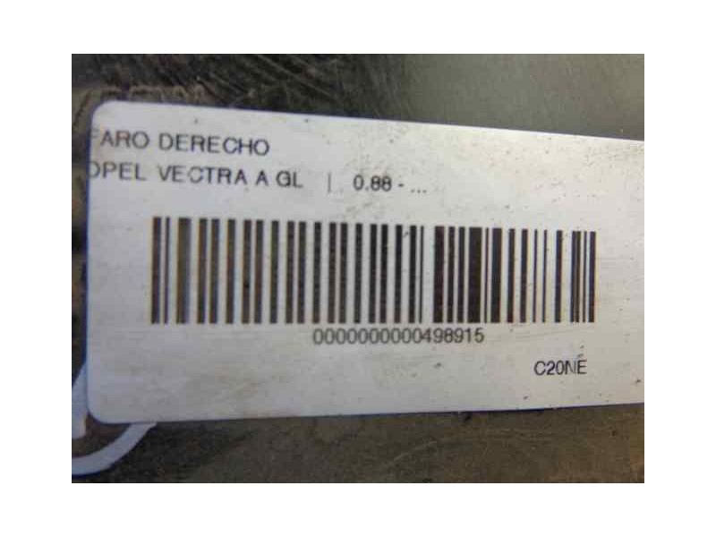 Recambio de faro derecho para opel vectra a gl referencia OEM IAM   