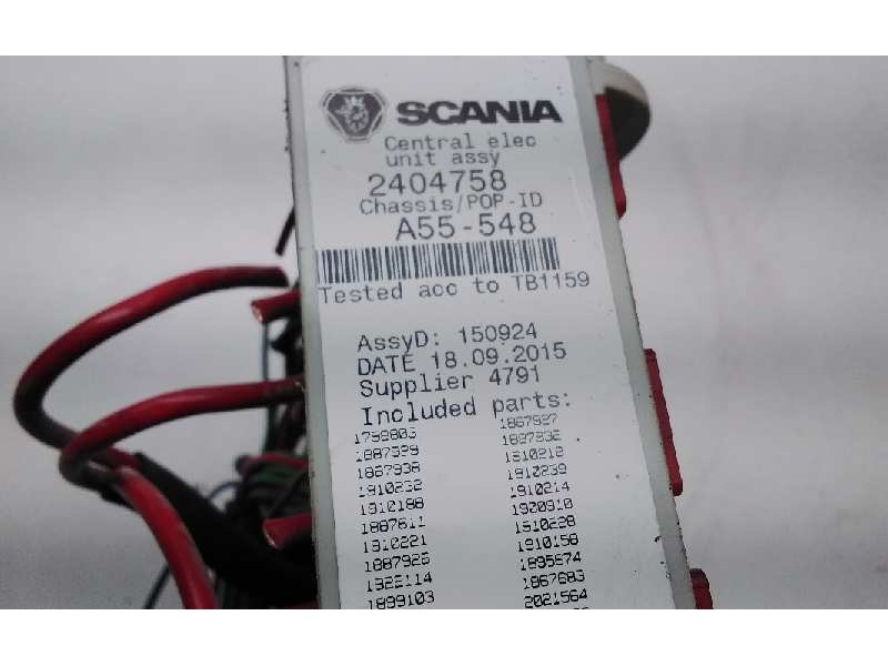 Recambio de centralita bsi para scania serie p/g/r (l-clase) 12.7 diesel referencia OEM IAM 2404758  