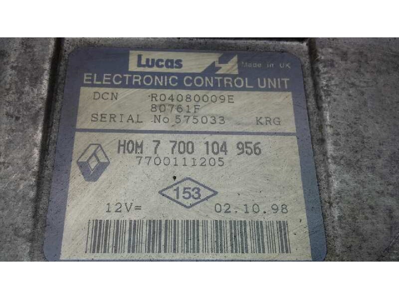 Recambio de centralita motor uce para renault clio ii fase i (b/cbo) 1.9 d referencia OEM IAM 7700104956 250 