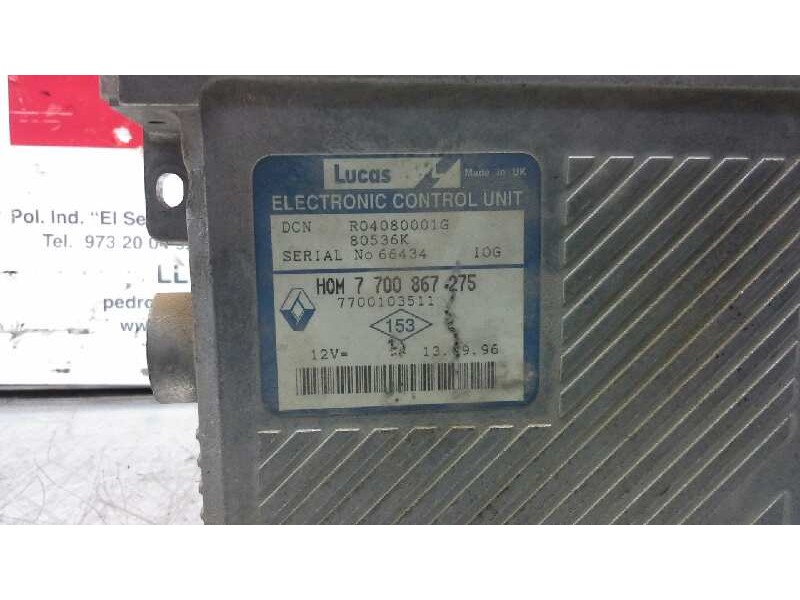 Recambio de centralita motor uce para renault megane i berlina hatchback (ba0) 1.9 dt rn referencia OEM IAM 7700867275 223 