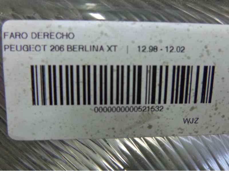 Recambio de faro derecho para peugeot 206 berlina xt referencia OEM IAM   