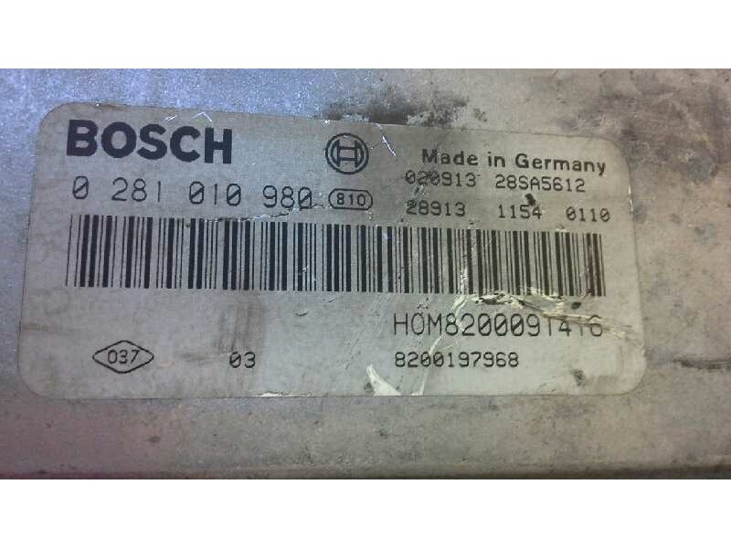 Recambio de centralita motor uce para renault scenic rx4 (ja0) 1.9 dci sportway referencia OEM IAM 0281010980 297 