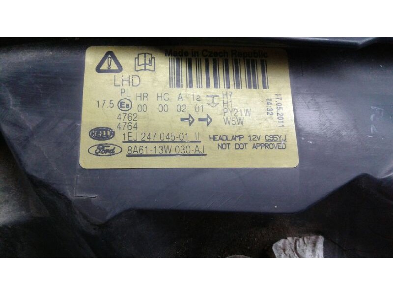 Recambio de faro izquierdo para ford fiesta (cb1) trend referencia OEM IAM 8A6113W030AJ  