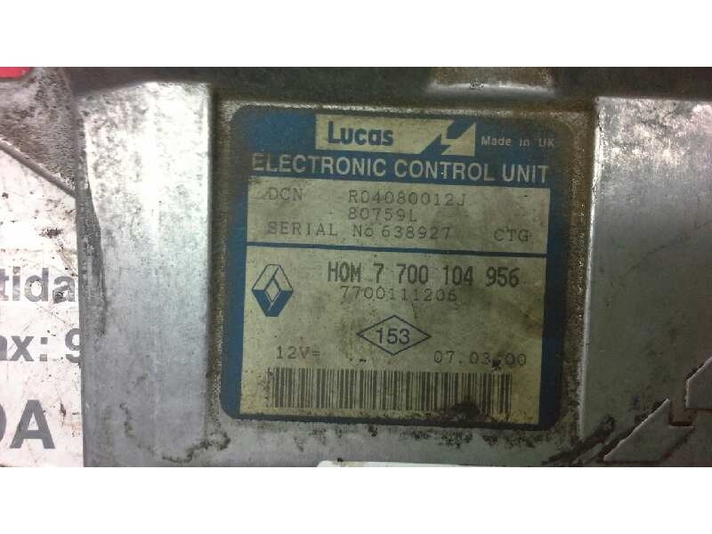 Recambio de centralita motor uce para renault kangoo (f/kc0) rt referencia OEM IAM 7700104956 212 