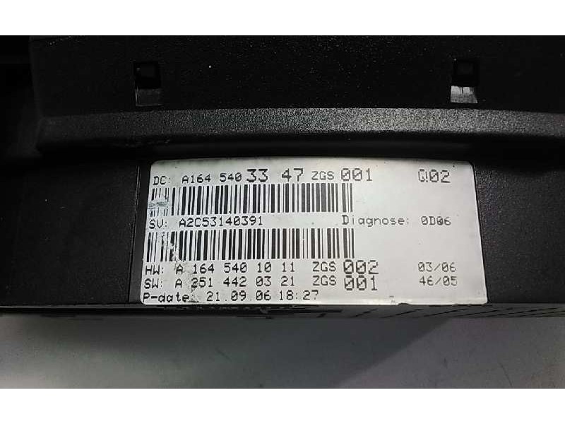 Recambio de cuadro instrumentos para mercedes clase m (w164) 280 / 300 cdi (164.120) referencia OEM IAM A1645403347  