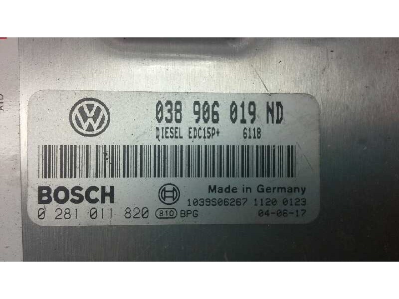 Recambio de centralita motor uce para volkswagen polo (9n1) 1.9 tdi referencia OEM IAM 038906019 281 