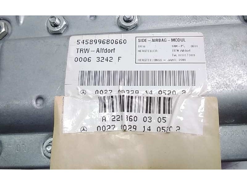Recambio de airbag lateral izquierdo para mercedes clase s (w220) berlina 430 (220.070) referencia OEM IAM A2208600305  