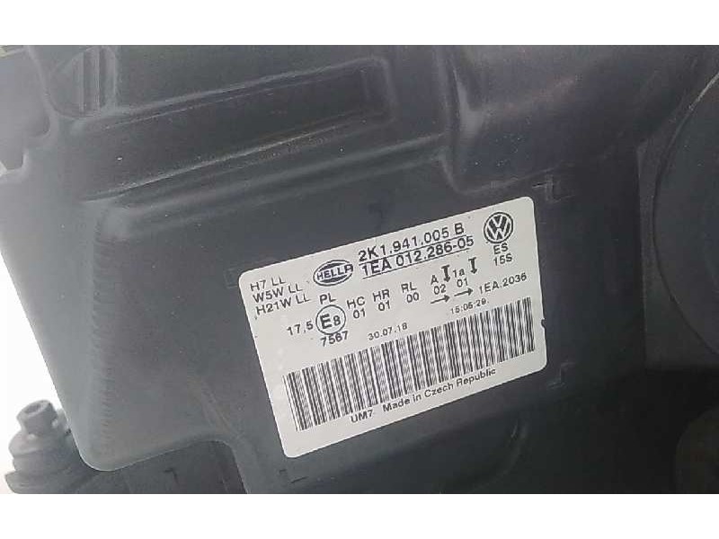 Recambio de faro izquierdo para volkswagen caddy ka/kb (2c) referencia OEM IAM 2K1941005B  