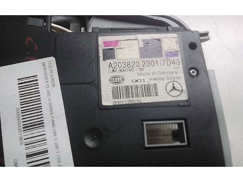 Recambio de luz interior para mercedes clase c (w203) familiar c 220 t cdi (203.206) referencia OEM IAM A2038202301  