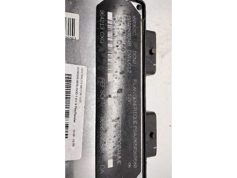 Recambio de centralita motor uce para citroen berlingo 1.9 d x plus familiar referencia OEM IAM 9650360280  