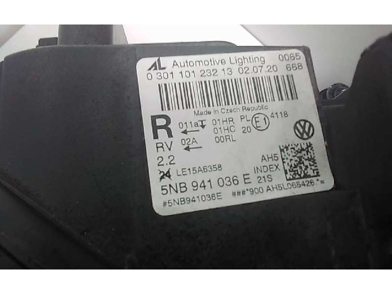 Recambio de faro xenon derecho para volkswagen tiguan referencia OEM IAM 5NB941036E  
