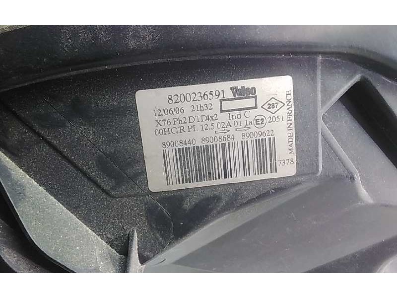 Recambio de faro derecho para renault kangoo (f/kc0) 1.5 dci diesel referencia OEM IAM 8200236591  