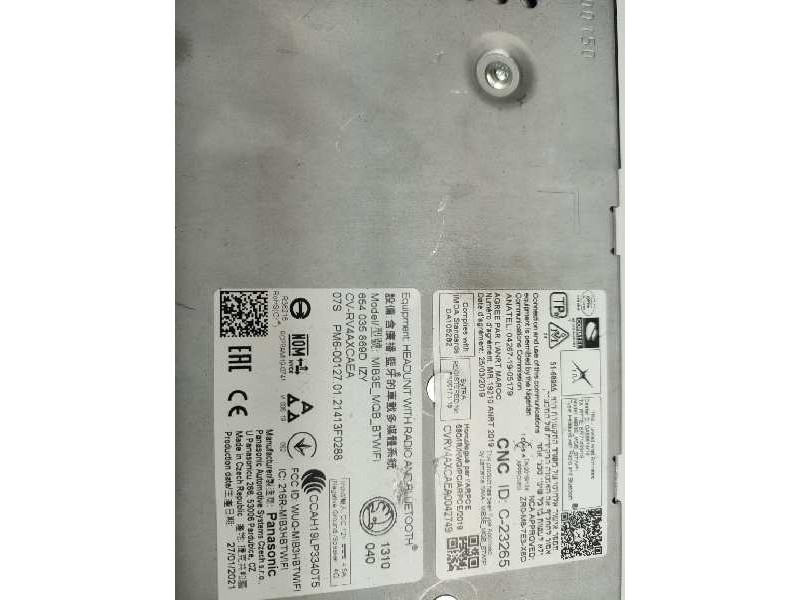 Recambio de sistema audio / radio cd para skoda scala (nw) referencia OEM IAM 654035869D  