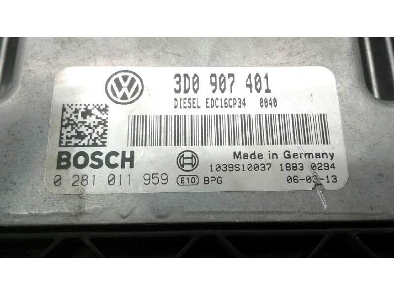 Recambio de centralita motor uce para volkswagen phaeton (3d2/3d8) tdi v6 4motion (4 asientos) referencia OEM IAM 0281011959 400