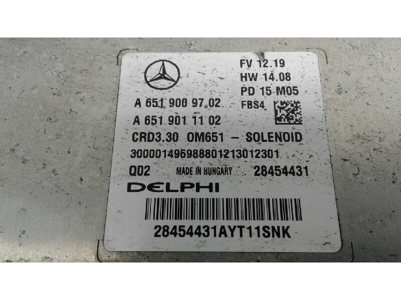 Recambio de centralita motor uce para mercedes clase cla (w117) 2.1 cdi cat referencia OEM IAM A6519009702 106 