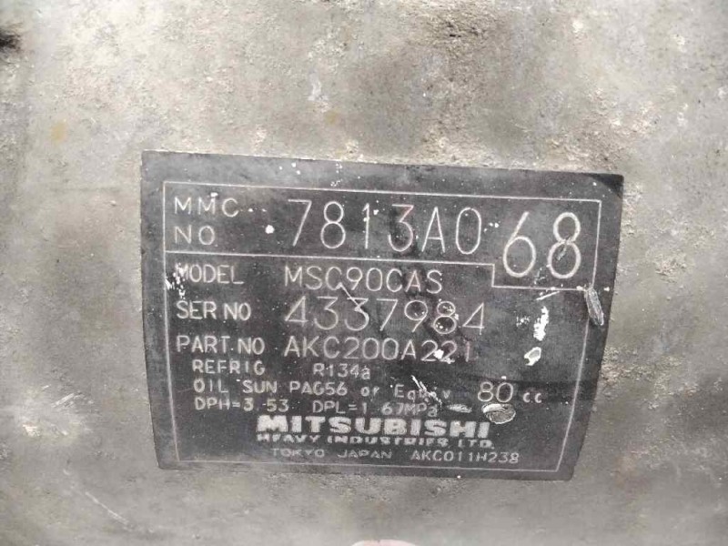 Recambio de compresor aire acondicionado para mitsubishi lancer sportback (cx) 1.8 16v cat referencia OEM IAM MSC90CAS 4337984 