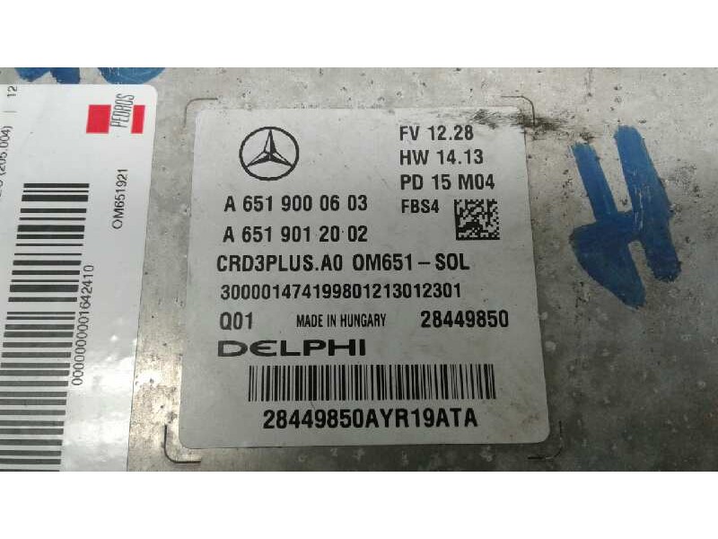 Recambio de centralita motor uce para mercedes clase c (w205) lim. c 220 cdi bluetec (205.004) referencia OEM IAM A6519000603 10