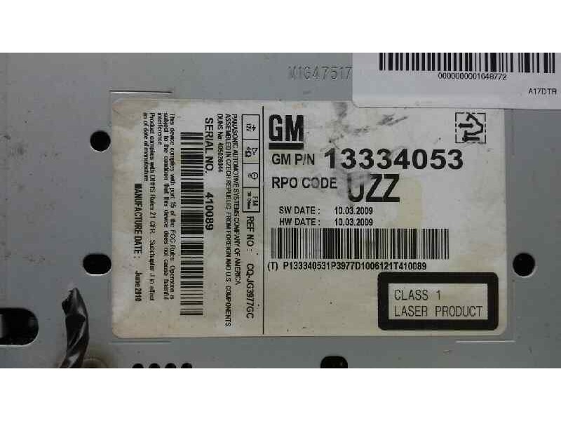 Recambio de sistema audio / radio cd para opel astra j lim. enjoy referencia OEM IAM 13334053  