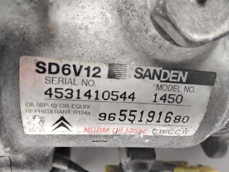 Recambio de compresor aire acondicionado para citroen c3 1.4 hdi exclusive referencia OEM IAM 9655191680  