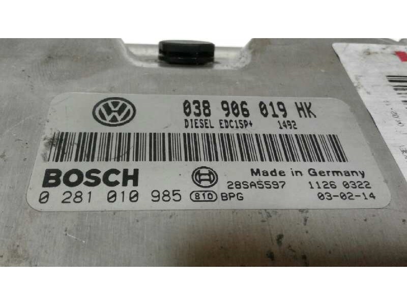 Recambio de centralita motor uce para seat leon (1m1) sport f.r. referencia OEM IAM 0281010985 038906019HK 