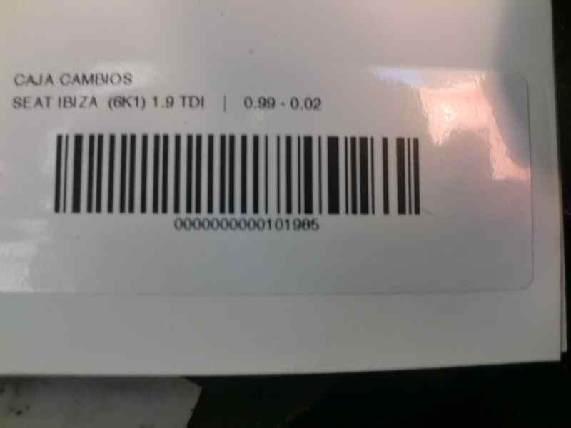 Recambio de caja cambios para seat ibiza (6k1) 1.9 tdi referencia OEM IAM ASD CAMBIO SEAT IBIZA 1.9 TDI ASD 90092