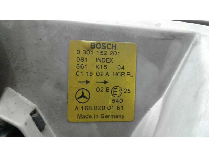 Recambio de faro izquierdo para mercedes clase a (w168) 140 (168.031) referencia OEM IAM 1688200161  