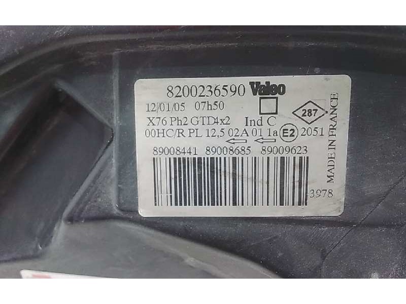 Recambio de faro izquierdo para renault kangoo (f/kc0) authentique referencia OEM IAM 8200236590  