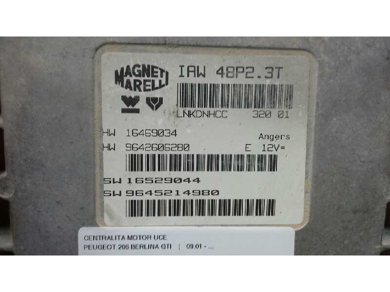 Recambio de centralita motor uce para peugeot 206 berlina gti referencia OEM IAM IAW48P2.3T 221 