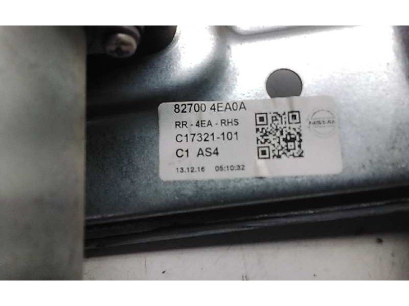 Recambio de elevalunas trasero derecho para nissan qashqai (j11) acenta referencia OEM IAM 827004EA0A  