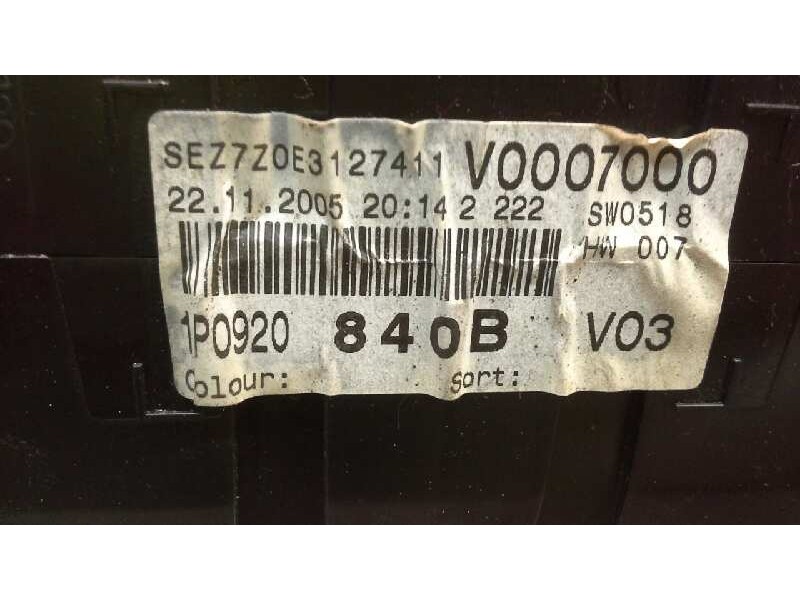 Recambio de cuadro instrumentos para seat leon (1p1) reference referencia OEM IAM 1P0920840B  