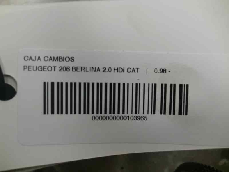 Recambio de caja cambios para peugeot 206 berlina 2.0 hdi cat referencia OEM IAM 20DL76  91699