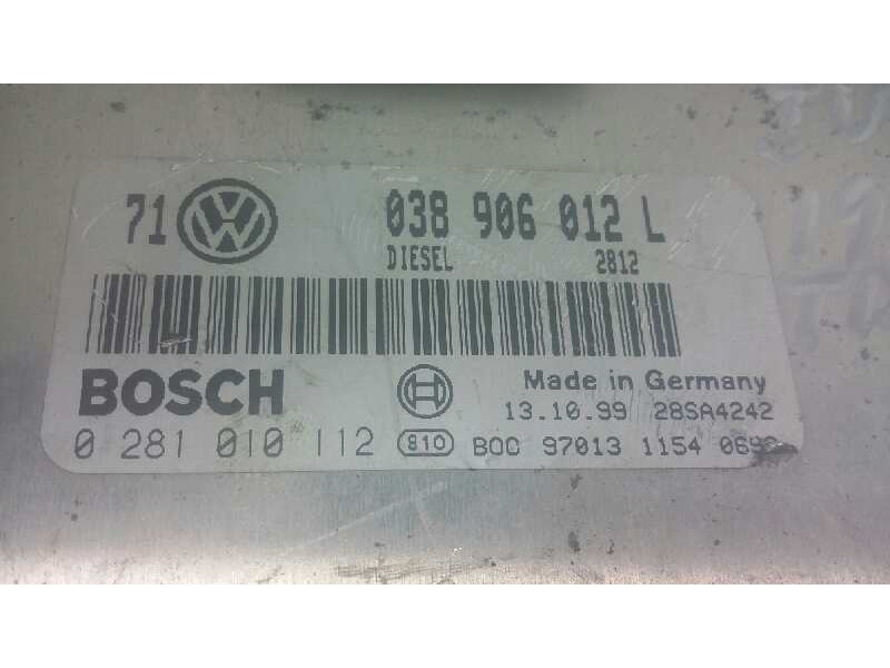 Recambio de centralita motor uce para volkswagen golf iv berlina (1j1) 1.9 tdi referencia OEM IAM 038906012L 167 91909