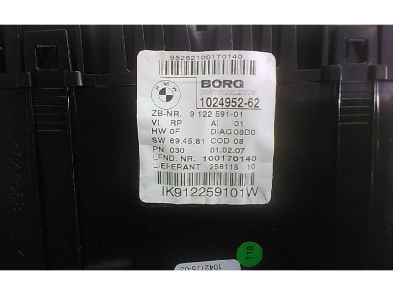 Recambio de cuadro instrumentos para bmw serie 1 berlina (e81/e87) 118d referencia OEM IAM 912259101  
