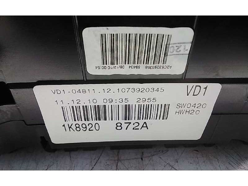 Recambio de cuadro instrumentos para volkswagen scirocco (137) 2.0 tdi (125kw) referencia OEM IAM 1K8920872A  