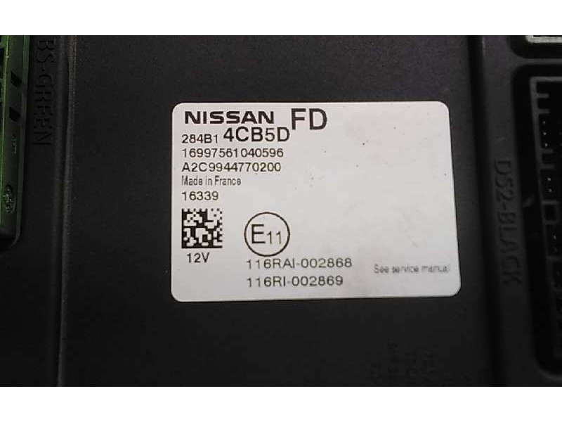 Recambio de centralita bsi para nissan qashqai (j11) acenta referencia OEM IAM 284B14CB5D  
