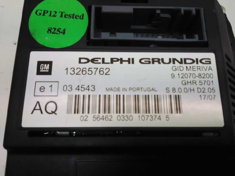 Recambio de pantalla multifuncion para opel meriva blue line referencia OEM IAM 13265762  