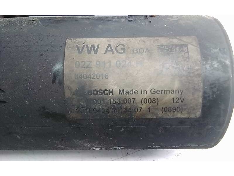 Recambio de motor arranque para seat toledo (kg3) 1.6 tdi referencia OEM IAM 02Z911024H  