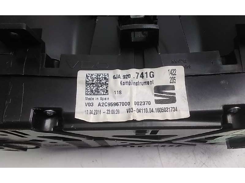 Recambio de cuadro instrumentos para seat toledo (kg3) 1.6 tdi referencia OEM IAM 6JA920741G  