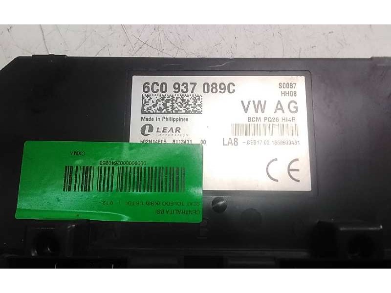 Recambio de centralita bsi para seat toledo (kg3) 1.6 tdi referencia OEM IAM 6C0937089C  