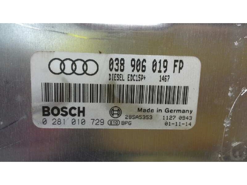 Recambio de centralita motor uce para audi a4 berlina (8e) 1.9 tdi (96kw) referencia OEM IAM  130 0281010729