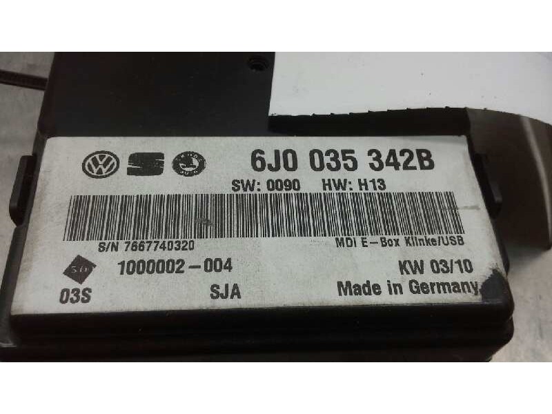 Recambio de centralita usb auxiliar para seat ibiza sc (6j1) reference referencia OEM IAM 6J0035342B  