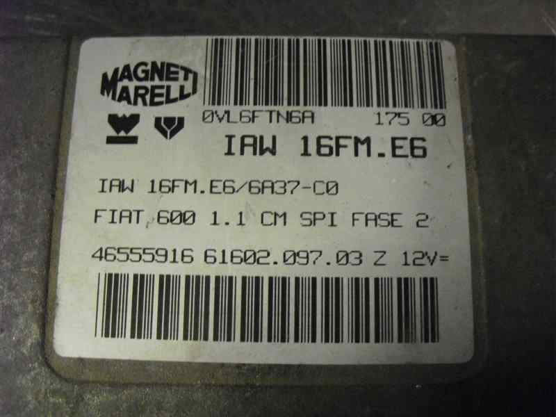 Recambio de centralita motor uce para fiat seicento (187) 1.1 cat referencia OEM IAM IAW16FMEG 141 97891