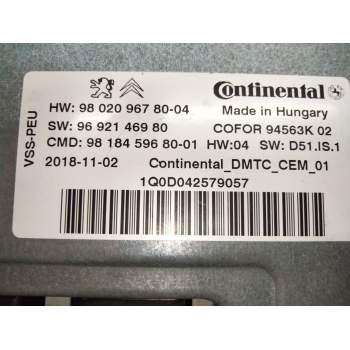 Recambio de centralita start stop para citroën ds 7 ds 7 crossback buehdi referencia OEM IAM 9802096780  