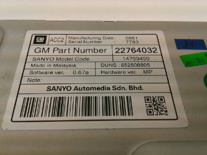 Recambio de sistema navegacion gps para opel insignia berlina sport 4x4 referencia OEM IAM GM22764032  