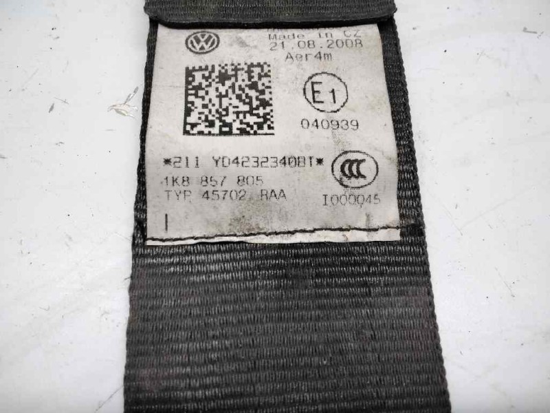 Recambio de cinturon seguridad trasero izquierdo para volkswagen scirocco (137) referencia OEM IAM 1K8857805  