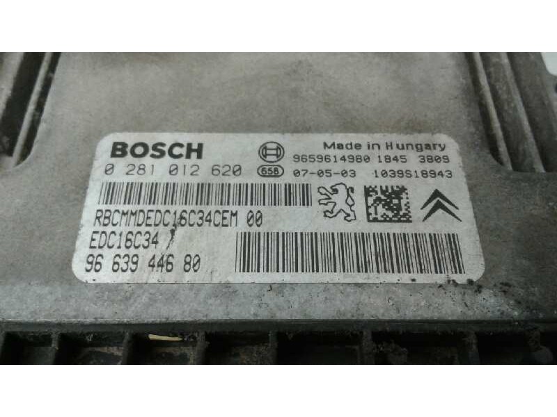 Recambio de centralita motor uce para citroen berlingo 1.6 hdi 75 sx familiar referencia OEM IAM 0281012620 9663944680 