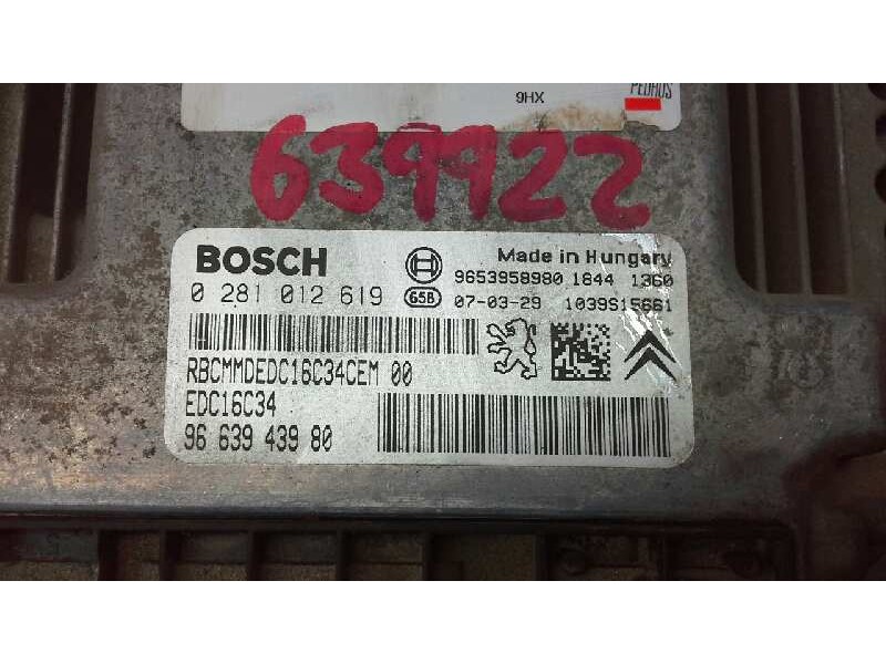 Recambio de centralita motor uce para citroen berlingo 1.6 hdi 92 sx plus familiar referencia OEM IAM 0281012619 328 